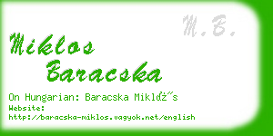 miklos baracska business card